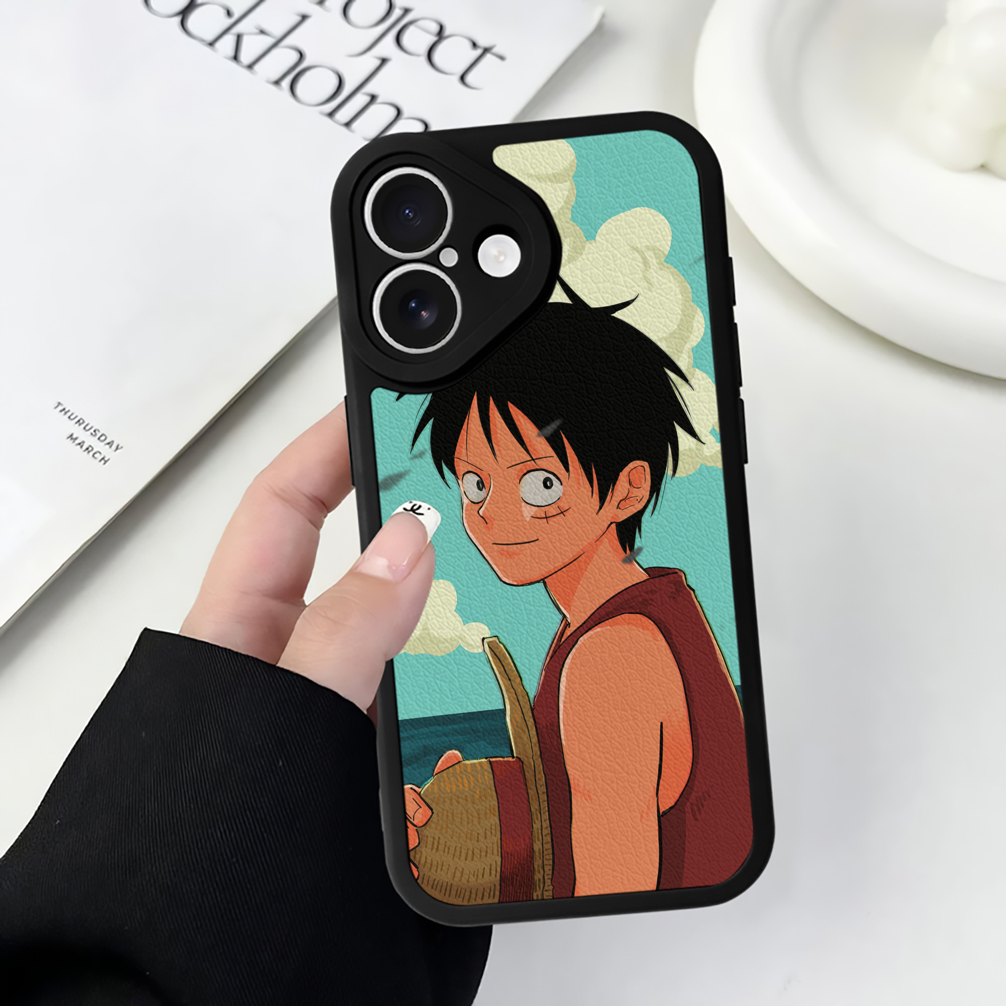 （画像用） ワンピース ONE PIECE 【iPhone 16シリーズ対応】シリコンスマホケース（レザー調） 材質：シリコン